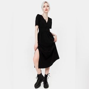 Disturbia Medea Jacquard V-Neck Midaxi Dress